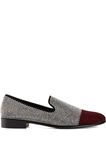 Giuseppe Zanotti 'Lewis Cup' Loafer mit Kristallen - Weiß