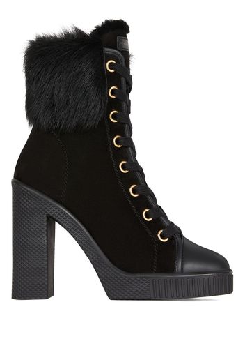 Giuseppe Zanotti Stiefel mit Shearling-Besatz - Schwarz