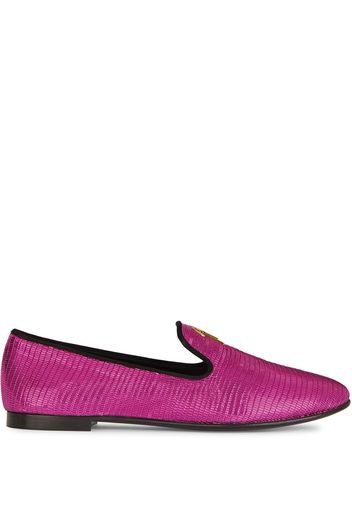 Giuseppe Zanotti Loafer mit Schlangenleder-Optik - Rosa