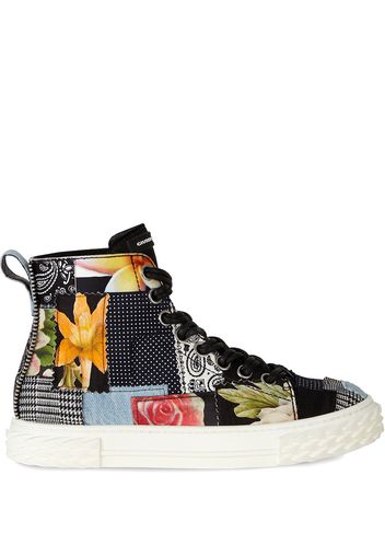 Giuseppe Zanotti Sneakers in Patchwork-Optik - Schwarz