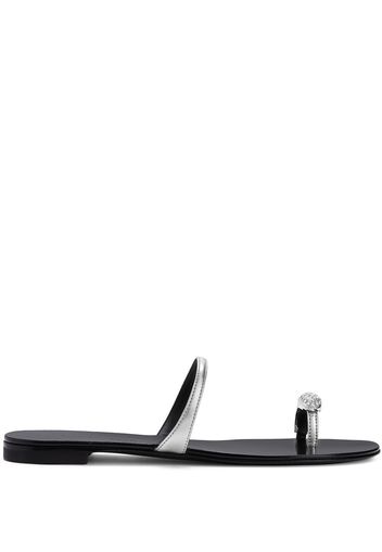 Giuseppe Zanotti Sandalen mit Kristallriemen - Silber