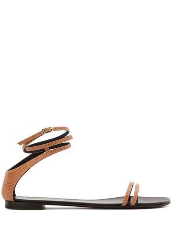 Giuseppe Zanotti Flache Sandalen mit Zehenring - Braun