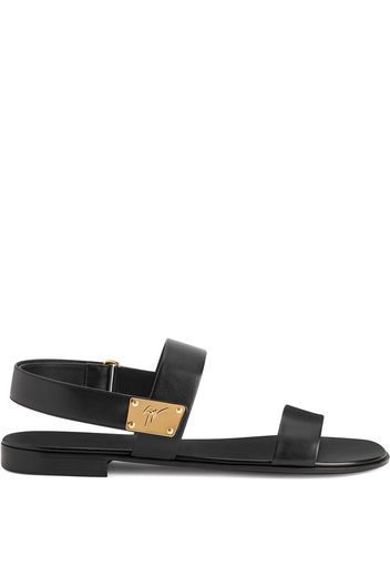 Giuseppe Zanotti Shaun Sandalen mit Logo-Schild - Schwarz