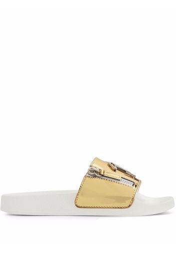 Giuseppe Zanotti Brett Pantoletten - Gold