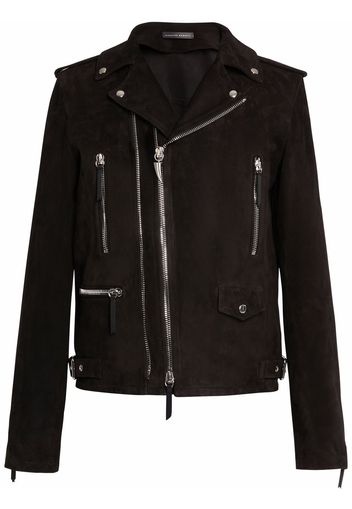 Giuseppe Zanotti Bikerjacke aus Wildleder - Schwarz