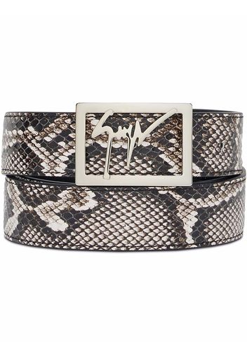 Giuseppe Zanotti snakeskin-effect calf leather belt - Braun