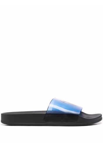 Giuseppe Zanotti Pantoletten mit Logo-Print - Blau