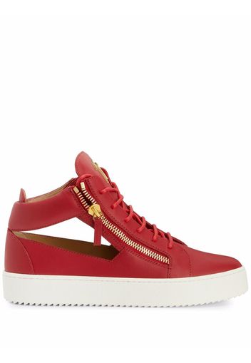 Giuseppe Zanotti Kriss cut-out high top trainers - Rot