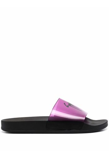 Giuseppe Zanotti logo embellished slides - Schwarz