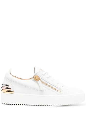 Giuseppe Zanotti zip-details leather sneakers - Weiß