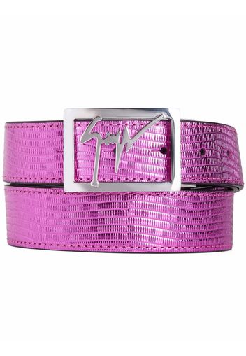 Giuseppe Zanotti logo-buckle belt - Violett