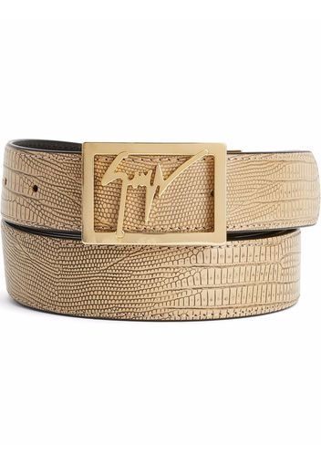 Giuseppe Zanotti Linum logo-buckle leather belt - Nude