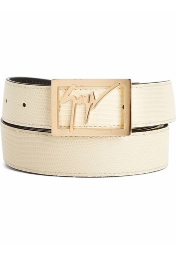 Giuseppe Zanotti Linum logo-buckle leather belt - Nude