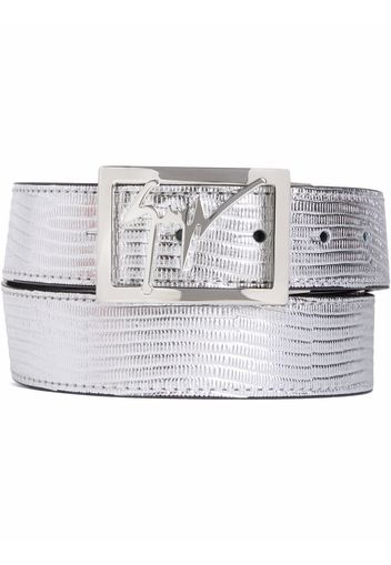 Giuseppe Zanotti logo-buckle belt - Silber