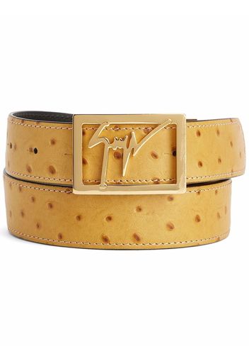 Giuseppe Zanotti pebbled logo-buckle belt - Nude