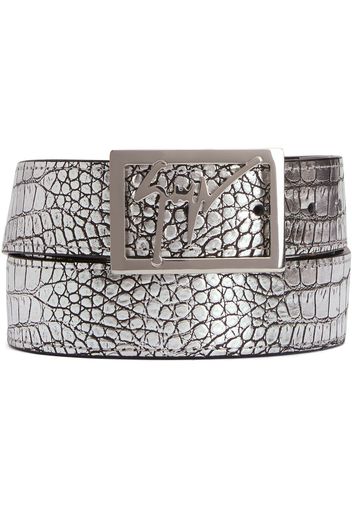 Giuseppe Zanotti Linum snakeskin-effect belt - Silber