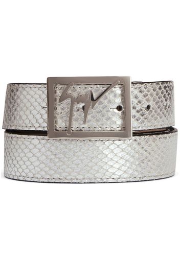 Giuseppe Zanotti Linium snakeskin-effect leather belt - Silber