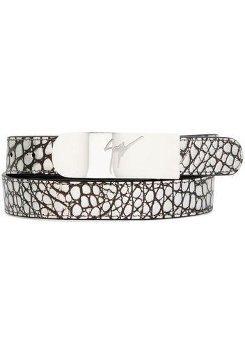 Giuseppe Zanotti Mirna crocodile-print belt - Grau