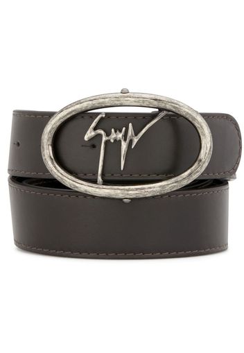 Giuseppe Zanotti Lane logo-buckle leather belt - Braun