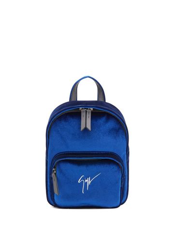 Giuseppe Zanotti Kilo XS velvet backpack - Blau