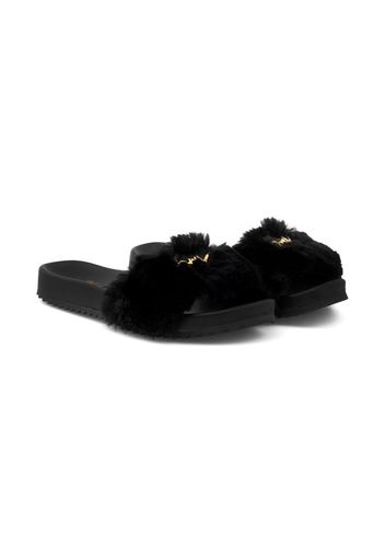 Giuseppe Zanotti Neil Jr. faux fur slides - Schwarz