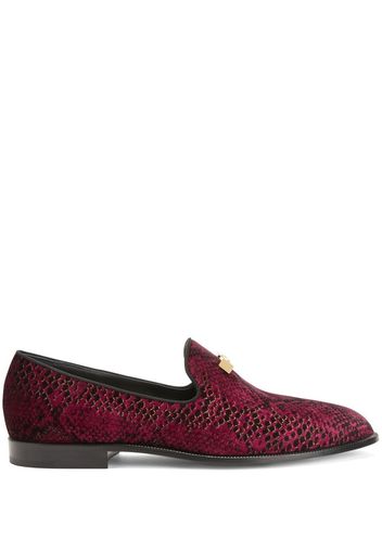 Giuseppe Zanotti Jareth Loafer mit Schlangen-Optik - Rot