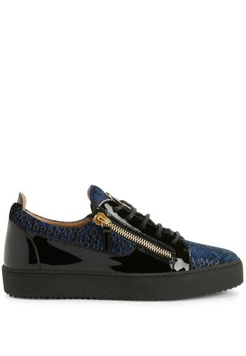 Giuseppe Zanotti scale-print leather sneakers - Blau