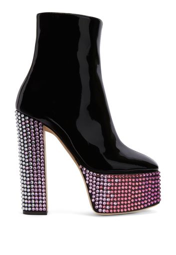 Giuseppe Zanotti Morgana Strass Stiefel 150mm - Schwarz