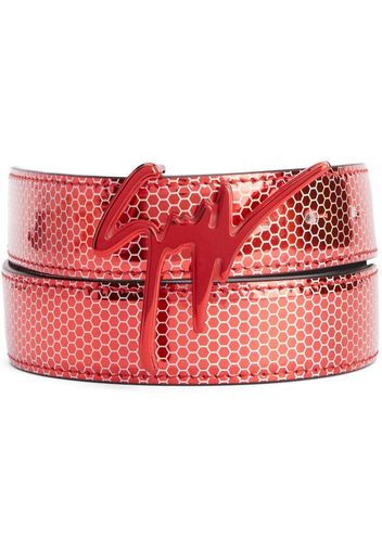 Giuseppe Zanotti Giuseppe lizard skin-effect belt - Rot