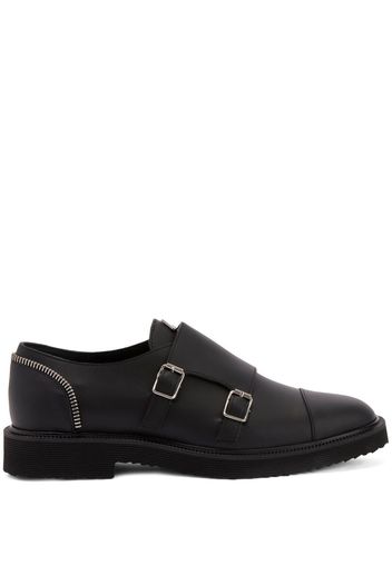 Giuseppe Zanotti zip-trimmed leather loafers - Schwarz