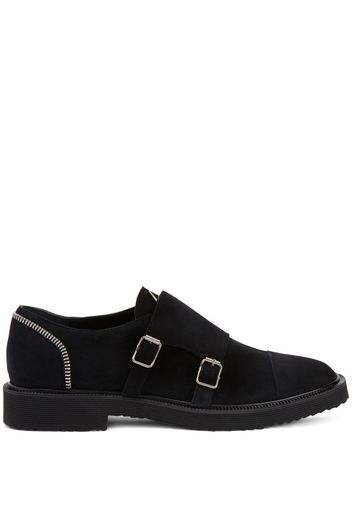 Giuseppe Zanotti zip-trimmed suede loafers - Schwarz