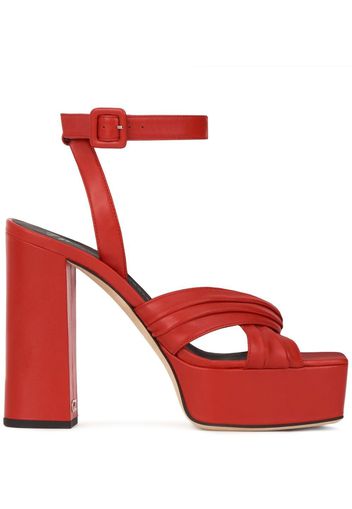 Giuseppe Zanotti Sinuosa leather 120mm sandals - Rot