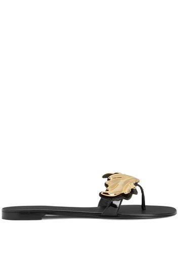 Giuseppe Zanotti Cruel flat leather flip-flops - Schwarz