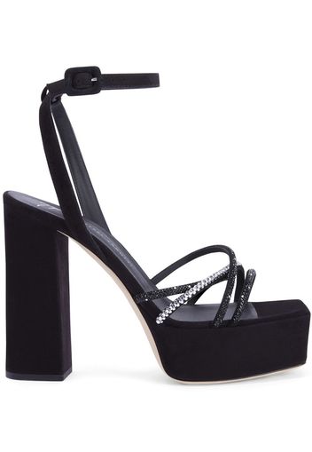 Giuseppe Zanotti Verzierte Plateau-Sandalen - Schwarz