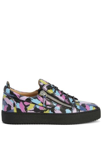 Giuseppe Zanotti Frankie Sneakers mit Farbklecks-Print - Mehrfarbig