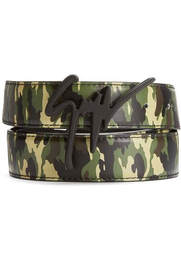 Giuseppe Zanotti Gürtel mit Camouflage-Print - Schwarz