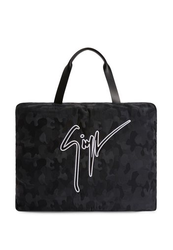 Giuseppe Zanotti GZ Weekend camouflage tote bag - Schwarz