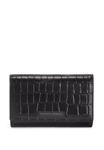 Giuseppe Zanotti Wendy crocodile effect clutch bag - Schwarz