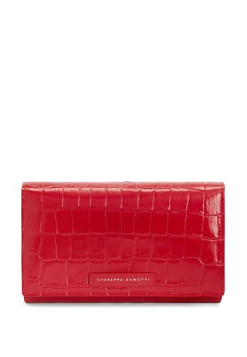 Giuseppe Zanotti Wendy crocodile effect clutch bag - Rot