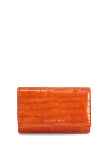 Giuseppe Zanotti Wendy crocodile-effect clutch bag - Orange