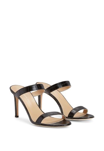 Giuseppe Zanotti Calista 85mm crocodile-effect sandals - Schwarz