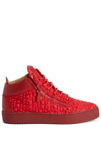 Giuseppe Zanotti High-Top-Sneakers mit Nieten - Rot