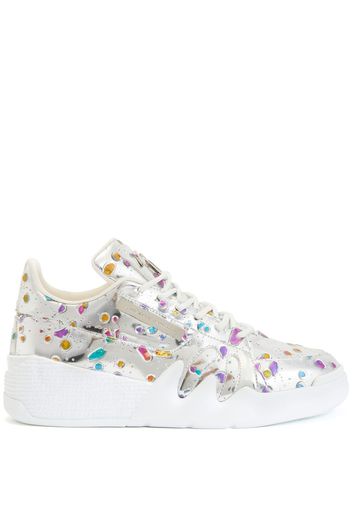 Giuseppe Zanotti Talon Sneakers mit abstraktem Print - Silber