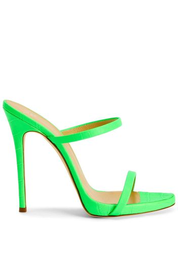 Giuseppe Zanotti Darsey 120mm double-strap leather mules - Grün