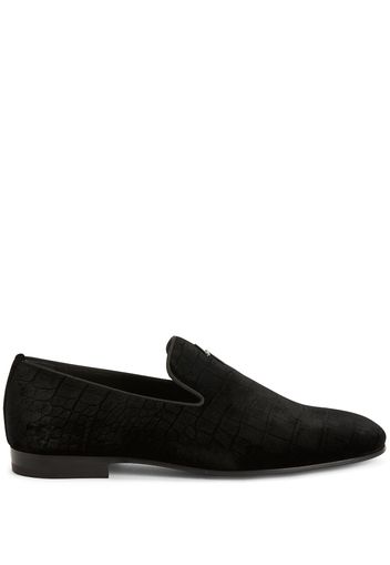 Giuseppe Zanotti slip-on velvet loafers - BLACK