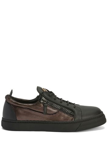 Giuseppe Zanotti metallic panelled sneakers - Schwarz