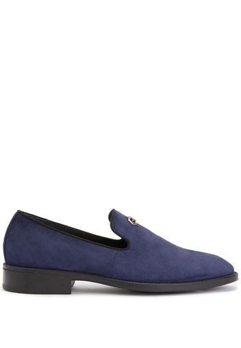 Giuseppe Zanotti Imrham logo-plaque suede loafers - Blau