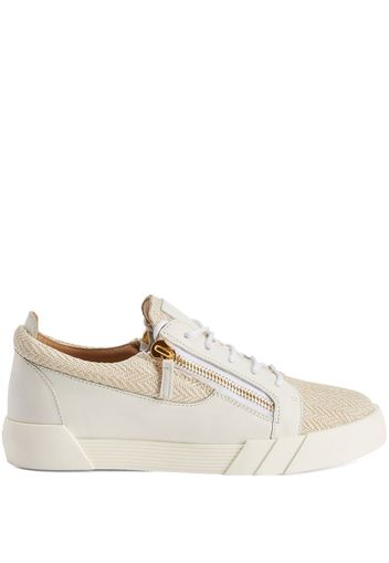 Giuseppe Zanotti twill-weave panelled sneakers - Weiß