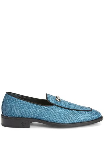 Giuseppe Zanotti snakeskin-effect leather loafers - Blau