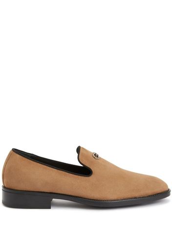 Giuseppe Zanotti Imrham logo-plaque suede loafers - Nude